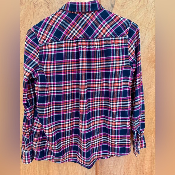 Lands End Flannel Tartan Plaid Button Down Shirt - Picture 2 of 3